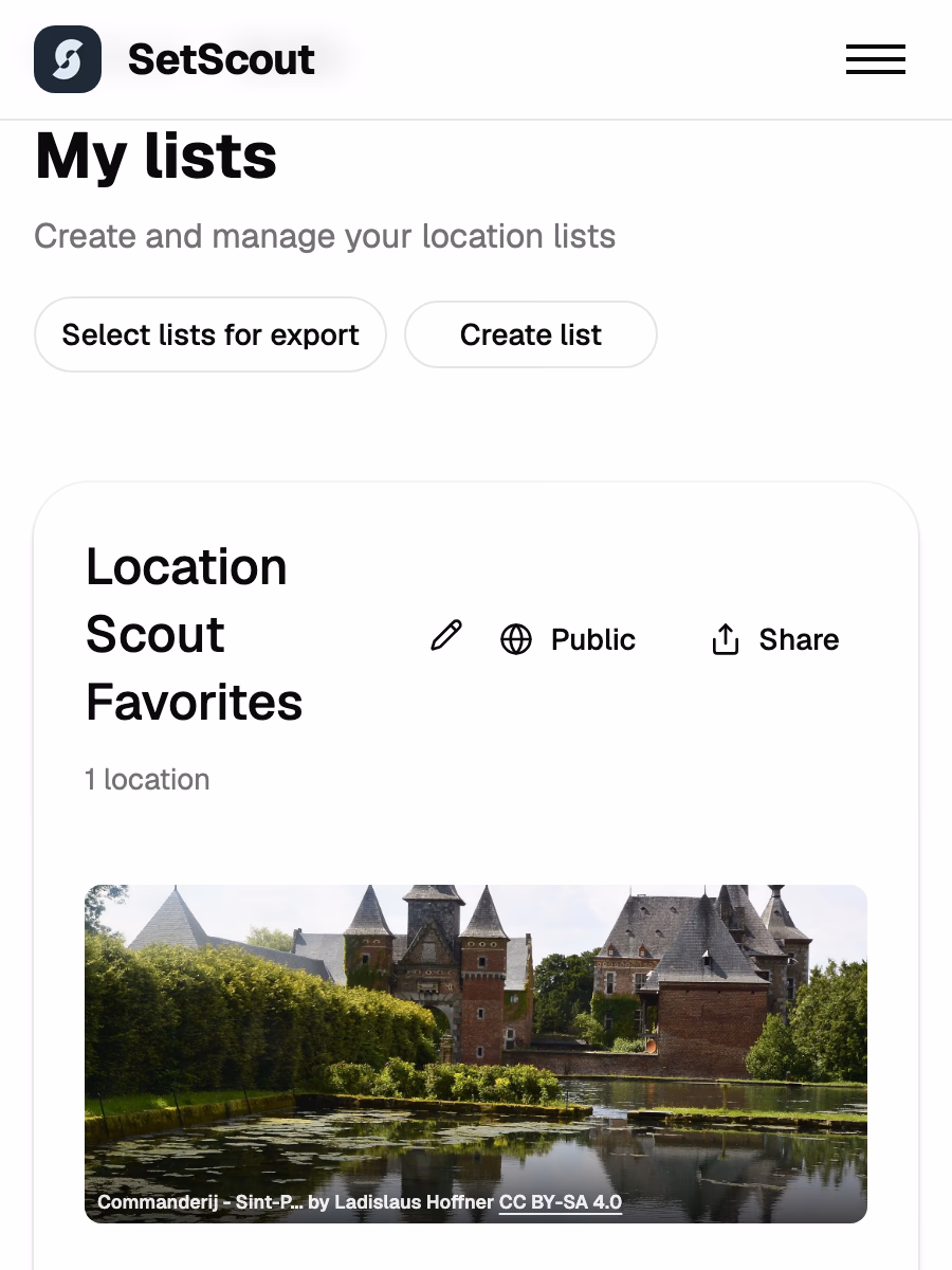 Lists screenshot